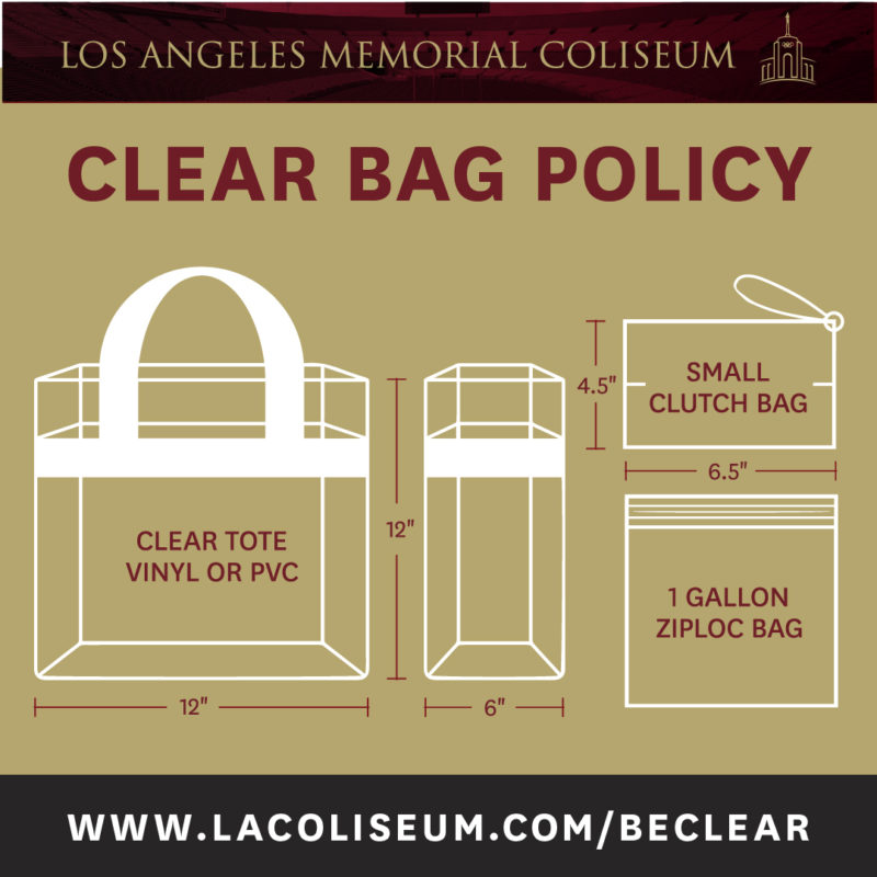Coliseum Bag Policy Los Angeles Coliseum