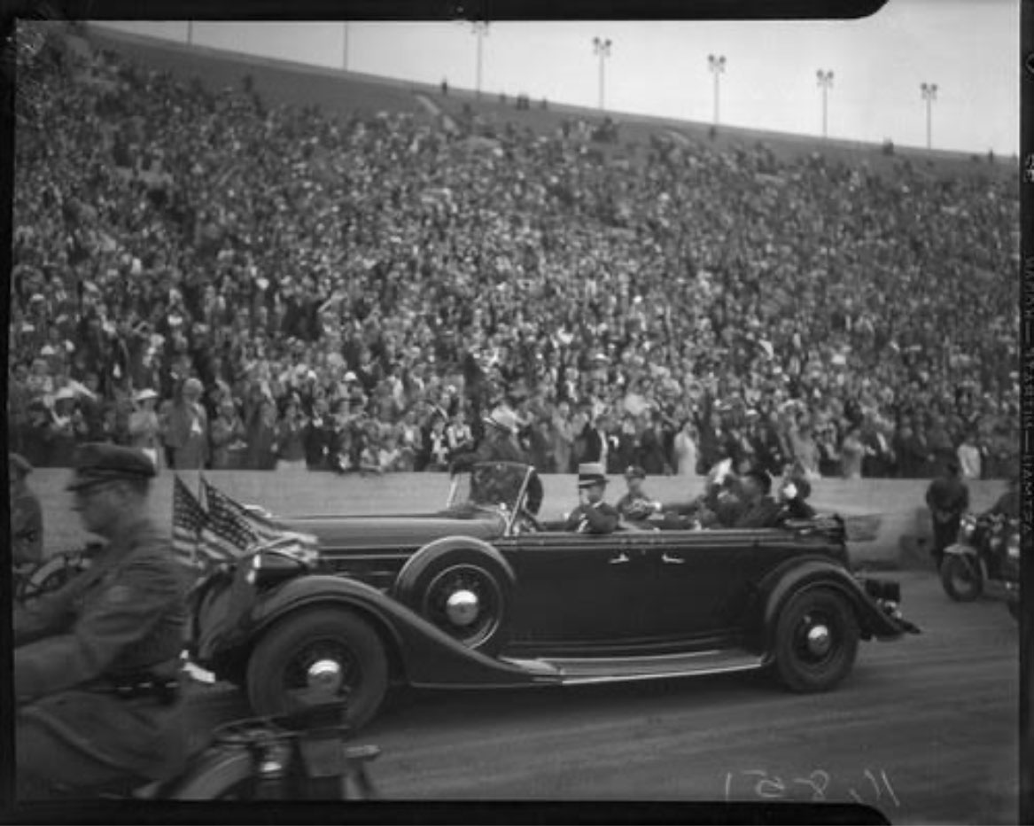 Rally featuring U.S. President Franklin D. Roosevelt